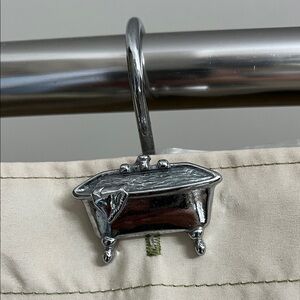 Silver Bathtub Shower Curtain Hook